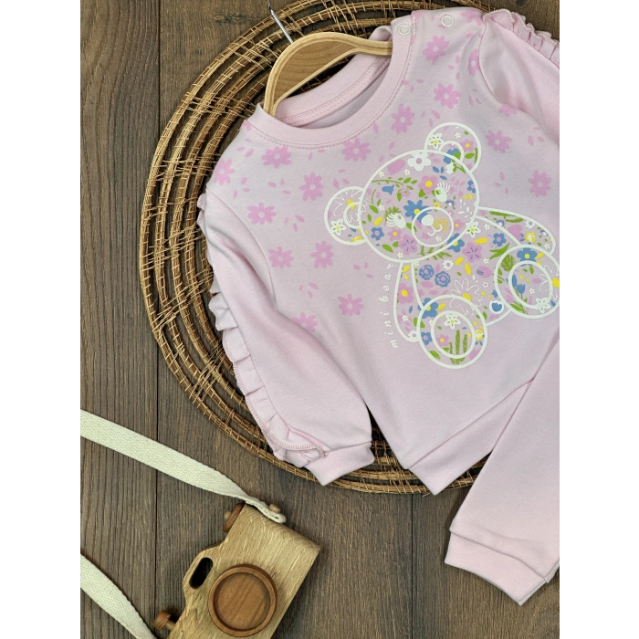 Pamuklu Fırfır Kız Bebek 2li Takım