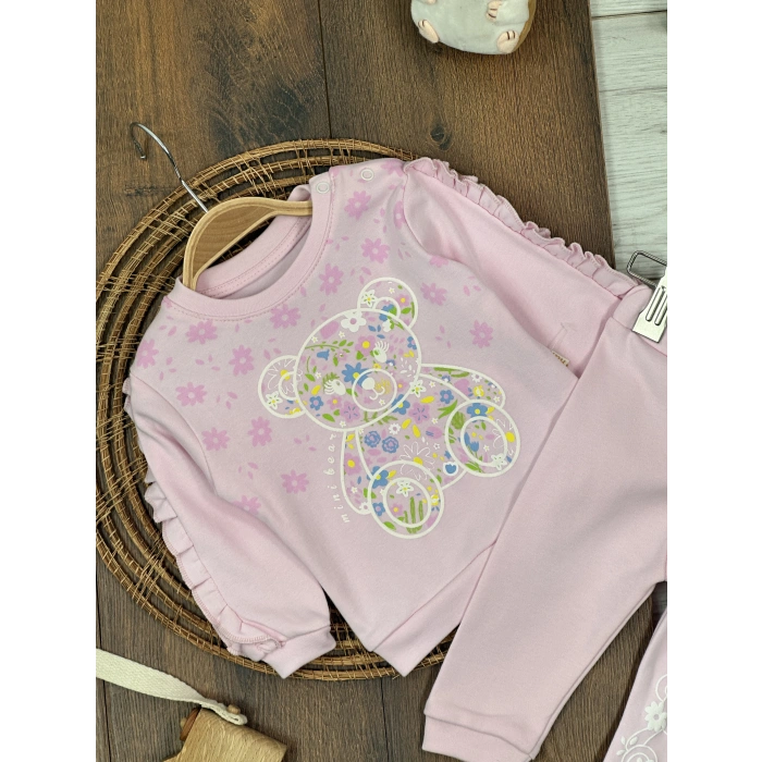 Pamuklu Fırfır Kız Bebek 2li Takım