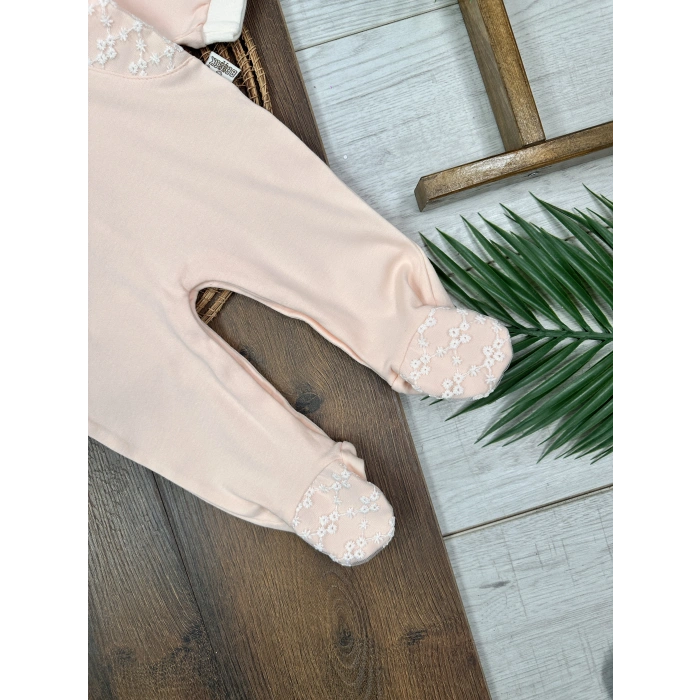 Pamuklu Nakışlı Kız Bebek Tulum