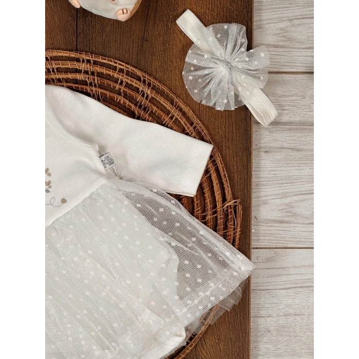 Pamuklu Uzun Kollu Kız Bebek Elbise