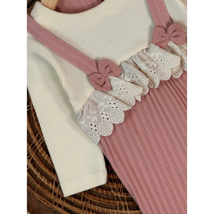 Pamuklu Uzun Kollu Kız Bebek Tulum