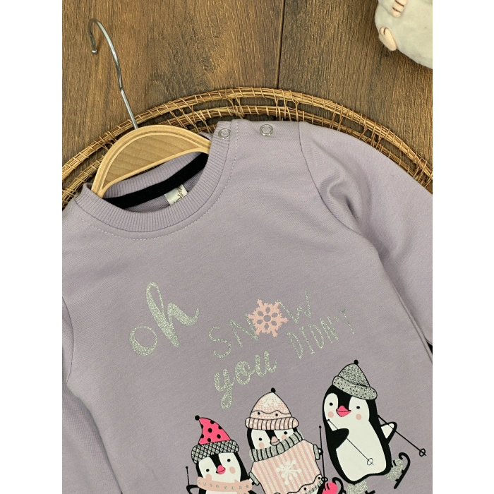 Pamuklu Uzun Kollu Kız Çocuk Tek Üst