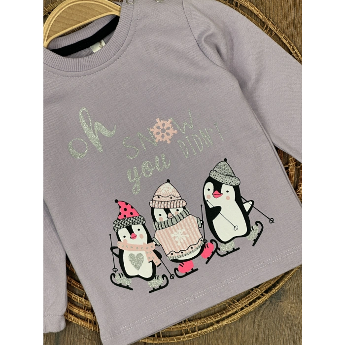 Pamuklu Uzun Kollu Kız Çocuk Tek Üst