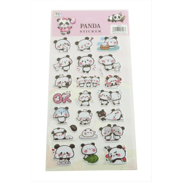 Panda Kabartmalı Sticker