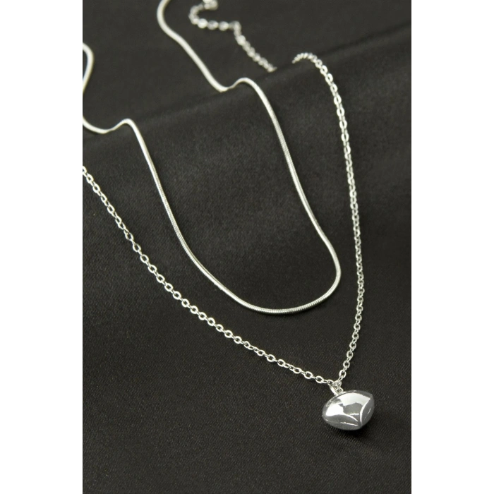 Papatya İnci İkili Çelik Kolye