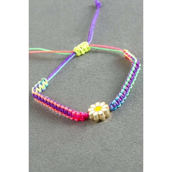 Papatya Makrome İp Bileklik