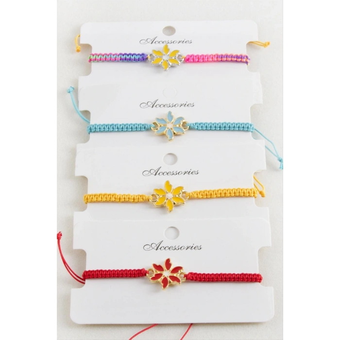 Papatya Makrome Örgülü Bileklik