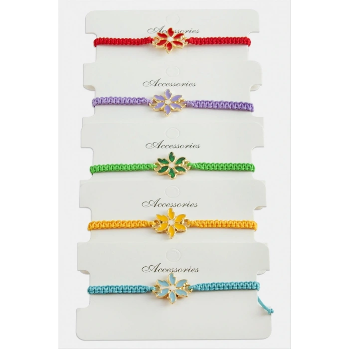 Papatya Makrome Örgülü Bileklik