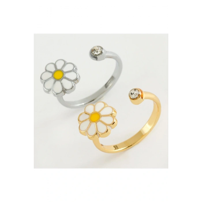 Papatya Mineli Taşlı Eklem Yüzük 1 Adet