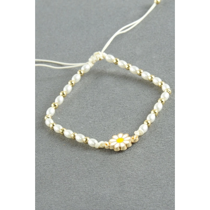 Papatya Oval İnci Bileklik