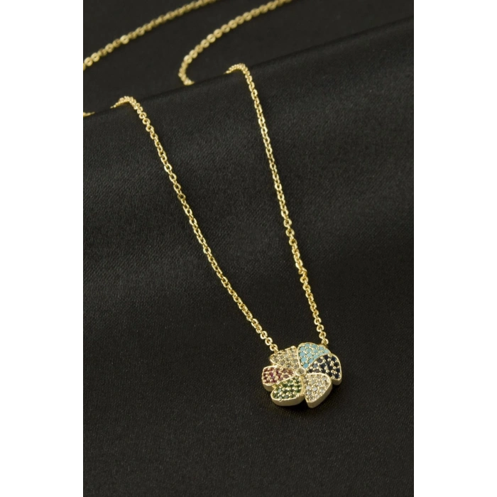 Papatya Zirkon Taşlı Kolye
