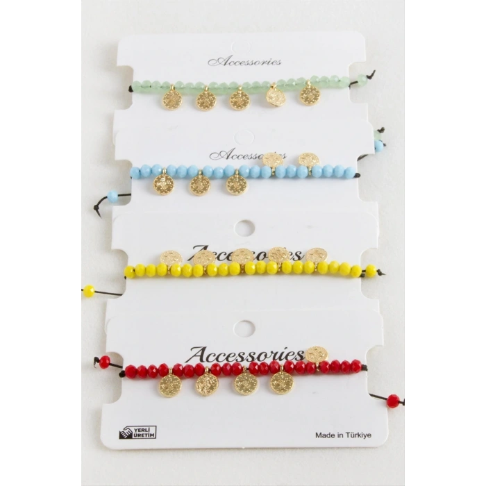 Para Kristal Makrome İp Bileklik