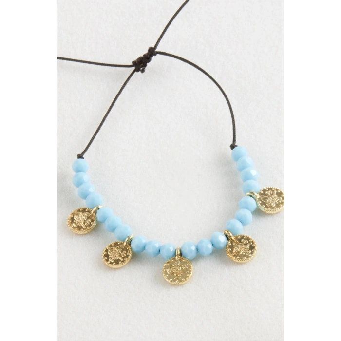 Para Kristal Makrome İp Bileklik