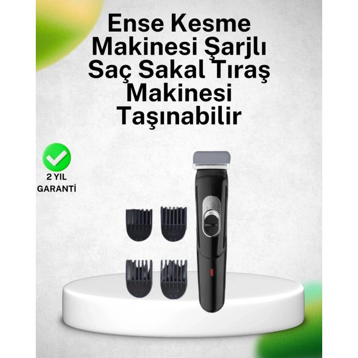 Paslanmaz Bıçaklı Şarjlı Ve Sessiz Saç Sakal Kesme Makinesi – Ev Kullanımı İçin İdeal