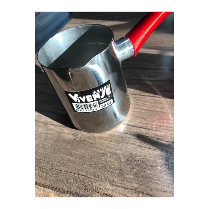 Paslanmaz Çelik Cezve 300 Ml Kahve Pişirim Cezvesi Bakalit Saplı -VVs100