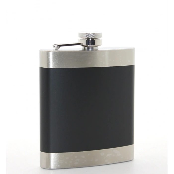 Paslanmaz Çelik Tekli 7 Oz Matara Siyah