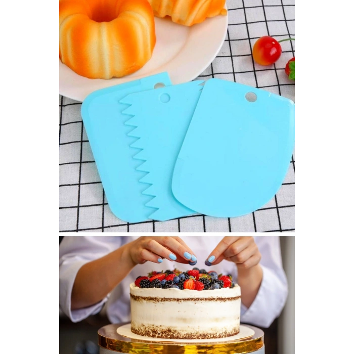 Pasta Hamur Şekillendirici Spatula Kesici Kazıyıcı Dekoratör Set (4887)