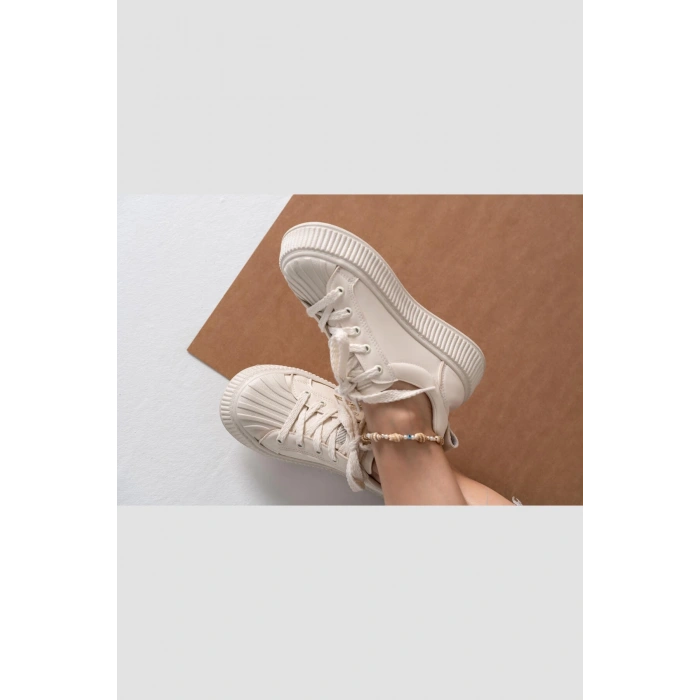 Patricia Bej Taş Detaylı Bağcıklı Spor Ayakkabı