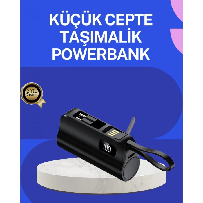 Pd 20w Hızlı Şarjlı Kablolu Kablosuz Kullanım Powerbank