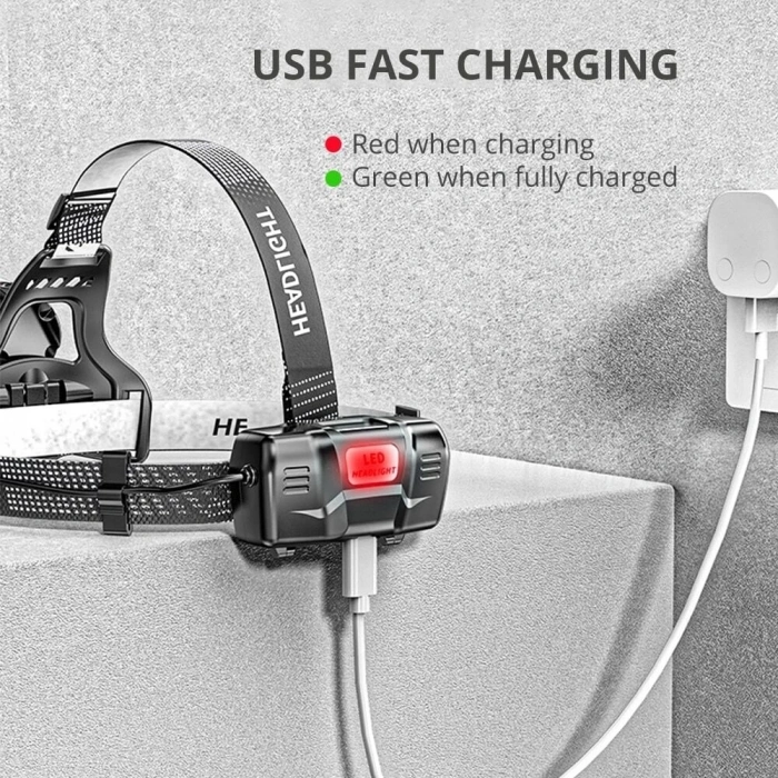 PeakStar PS-8002 SENSÖRLÜ ZOOMLU PROFESYONEL ŞARJLI KAFA LAMBASI