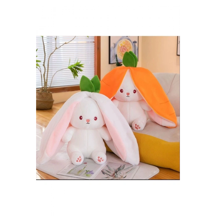 Peluş Havuç Tavşan Çantalı 50 cm Sevimli Havuç Tavşan Hediyelik