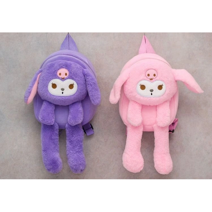 Peluş Işıklı Oynar Kulaklı Kuromi Sırt Çantası