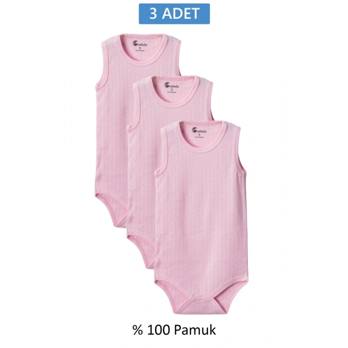 Pembe Askılı Body Zıbın 2-7 YAŞ Çocuklar İçin (3 ADET) Alttan Çıtçıtlı Özel Gereksinimli-D