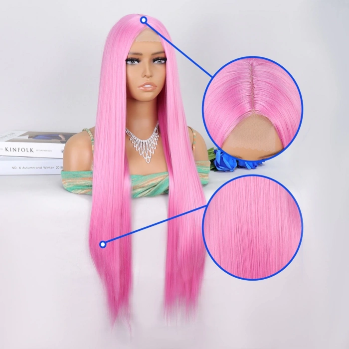 Pembe Ekstra Uzun Tül Peruk