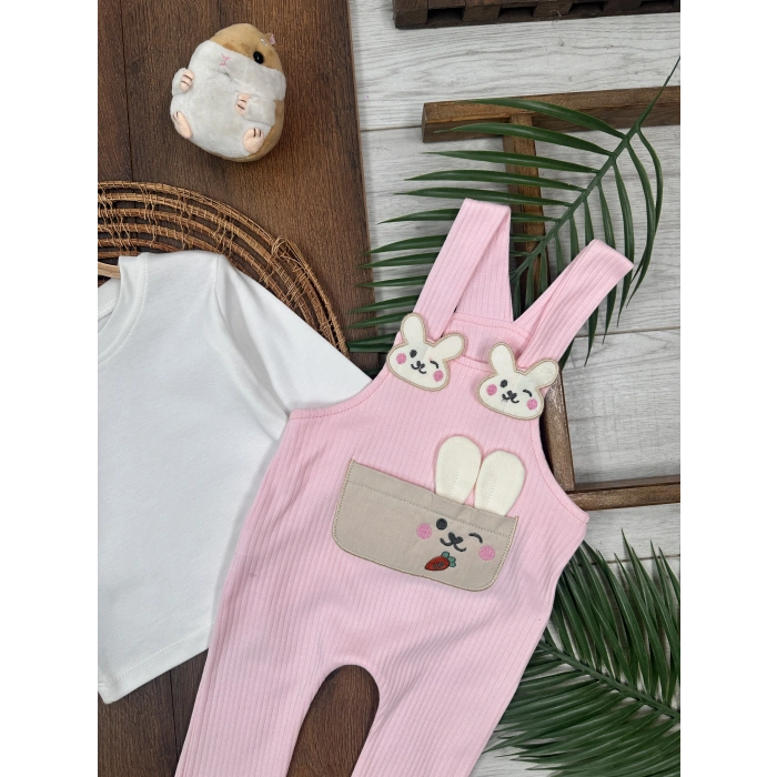 PEMBE LASTİKLİ PAÇA, PAMUKLU, DESENLİ, MEVSİMLİK, GÜNLÜK, KIZ ÇOCUK & BEBEK TULUM