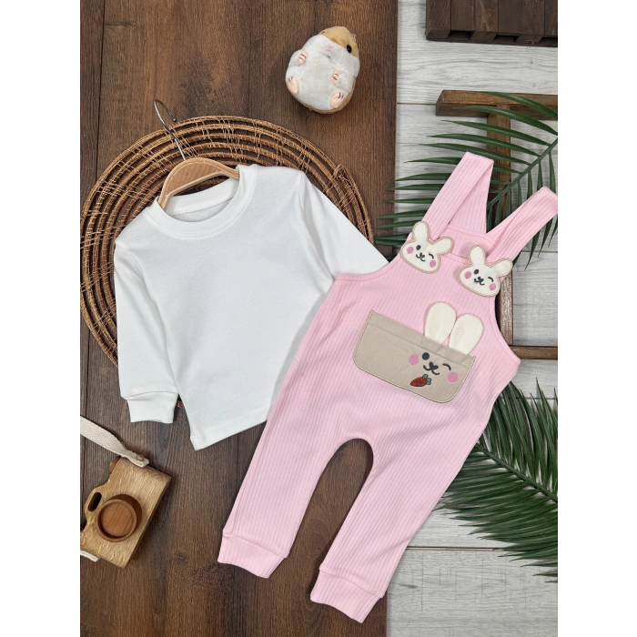 PEMBE LASTİKLİ PAÇA, PAMUKLU, DESENLİ, MEVSİMLİK, GÜNLÜK, KIZ ÇOCUK & BEBEK TULUM