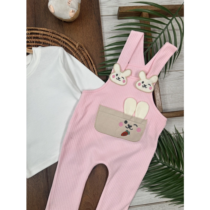 PEMBE LASTİKLİ PAÇA, PAMUKLU, DESENLİ, MEVSİMLİK, GÜNLÜK, KIZ ÇOCUK & BEBEK TULUM