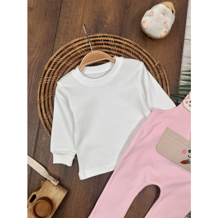 PEMBE LASTİKLİ PAÇA, PAMUKLU, DESENLİ, MEVSİMLİK, GÜNLÜK, KIZ ÇOCUK & BEBEK TULUM