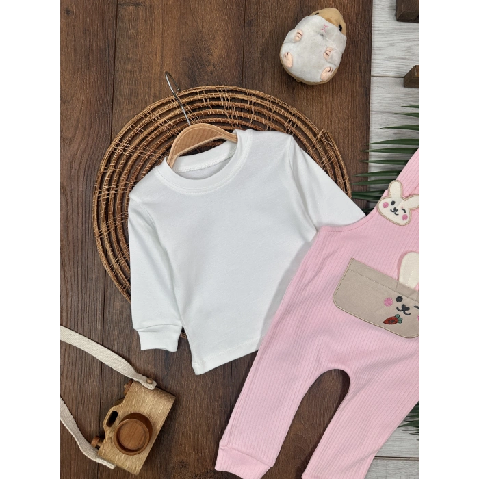 PEMBE LASTİKLİ PAÇA, PAMUKLU, DESENLİ, MEVSİMLİK, GÜNLÜK, KIZ ÇOCUK & BEBEK TULUM