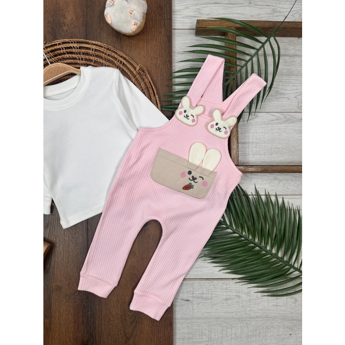 PEMBE LASTİKLİ PAÇA, PAMUKLU, DESENLİ, MEVSİMLİK, GÜNLÜK, KIZ ÇOCUK & BEBEK TULUM