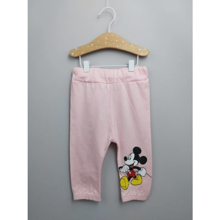 PEMBE LASTİKLİ PAÇA, PAMUKLU, YAZLIK, GÜNLÜK, KIZ ÇOCUK & BEBEK  ALT ÜST TAKIM