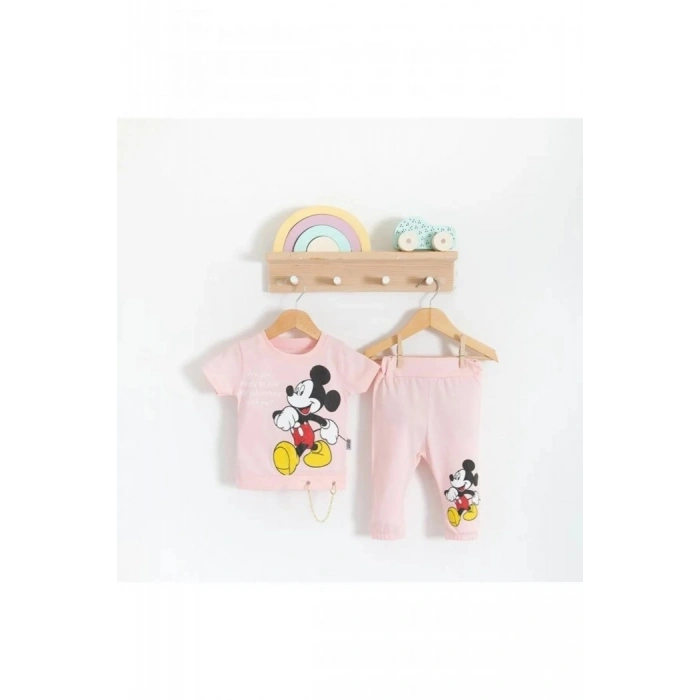 PEMBE LASTİKLİ PAÇA, PAMUKLU, YAZLIK, GÜNLÜK, KIZ ÇOCUK & BEBEK  ALT ÜST TAKIM