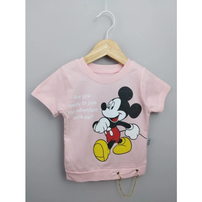 PEMBE LASTİKLİ PAÇA, PAMUKLU, YAZLIK, GÜNLÜK, KIZ ÇOCUK & BEBEK  ALT ÜST TAKIM