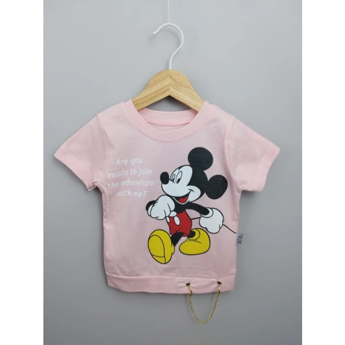 PEMBE LASTİKLİ PAÇA, PAMUKLU, YAZLIK, GÜNLÜK, KIZ ÇOCUK & BEBEK  ALT ÜST TAKIM