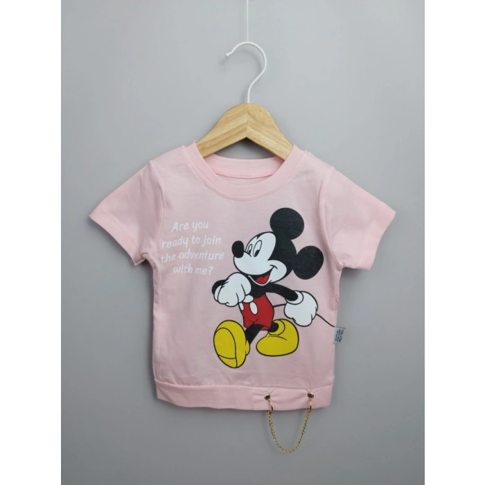 PEMBE LASTİKLİ PAÇA, PAMUKLU, YAZLIK, GÜNLÜK, KIZ ÇOCUK & BEBEK  ALT ÜST TAKIM