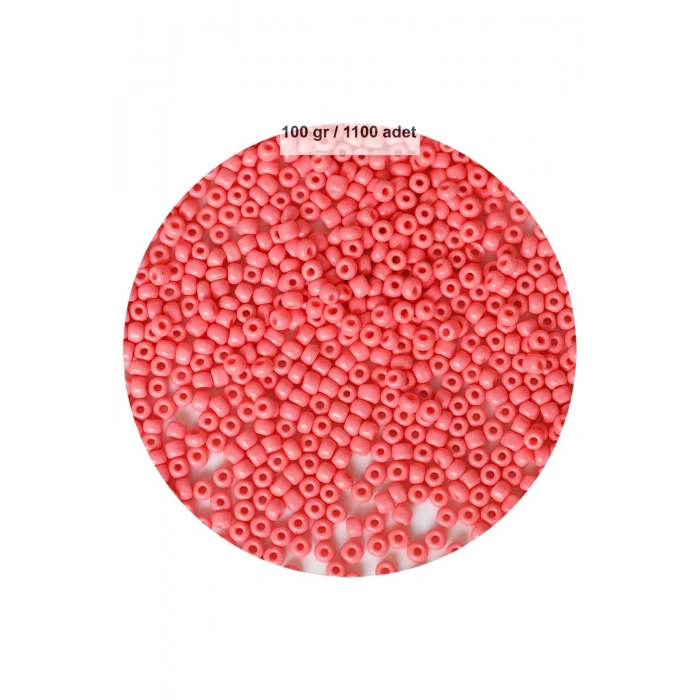 Pembe Renk 4 mm Yaklaşık 1100 adet / 100 gram Cam Boncuk Oya Yazma Bileklik ve Kolye