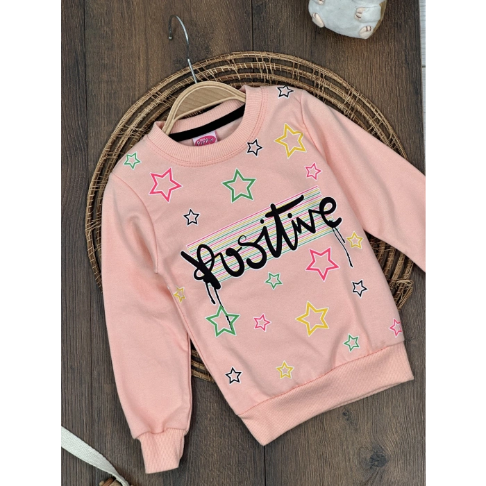 PEMBE RENK POSİTİVE MEVSİMLİK SWEATSHIRT