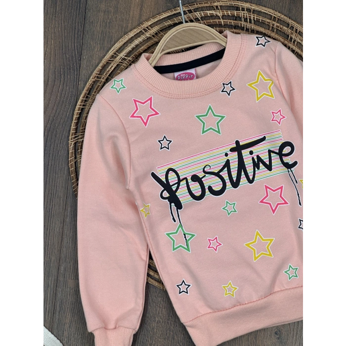 PEMBE RENK POSİTİVE MEVSİMLİK SWEATSHIRT