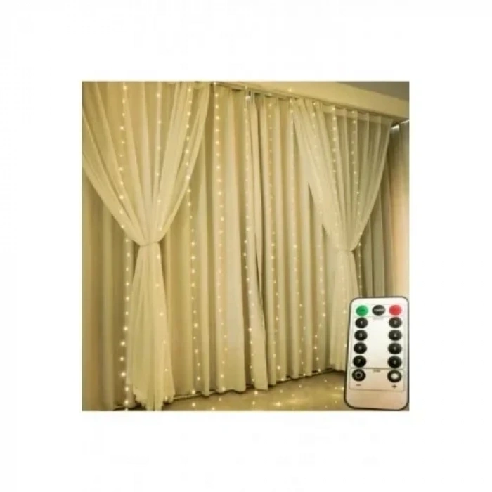 Perde Led 2 Metre Kumandalı 8 Ayrı Moda Sahip ( 2 mt X 2 mt ) Perde Led Peri Led Usb