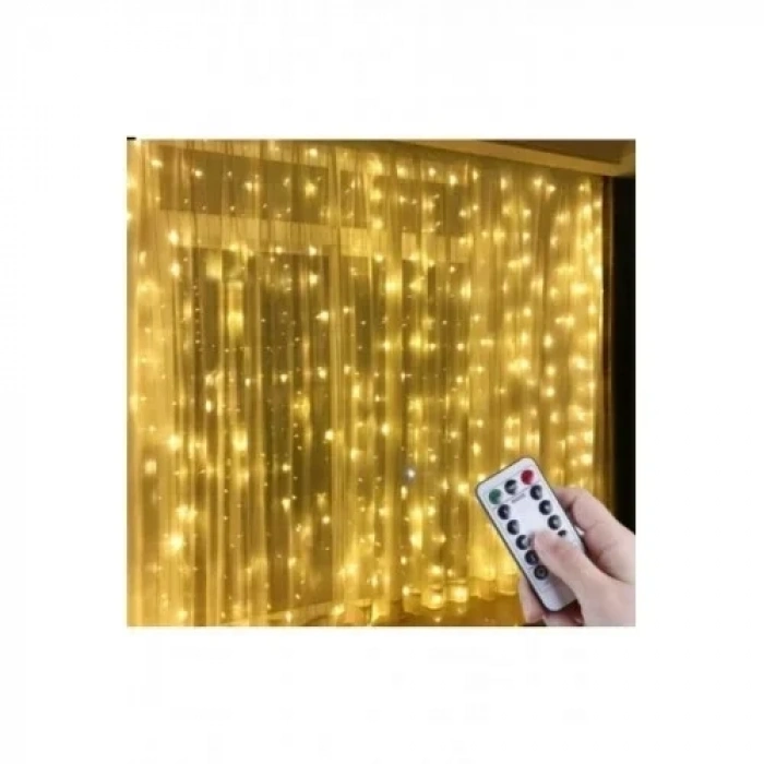 Perde Led 2 Metre Kumandalı 8 Ayrı Moda Sahip ( 2 mt X 2 mt ) Perde Led Peri Led Usb