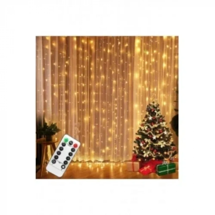 Perde Led 2 Metre Kumandalı 8 Ayrı Moda Sahip ( 2 mt X 2 mt ) Perde Led Peri Led Usb