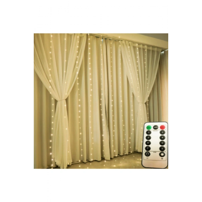 Perde Led  2 Metre Kumandalı 8 Ayrı Moda Sahip ( 2 mt X 2 mt ) Perde Led Peri Led Usb