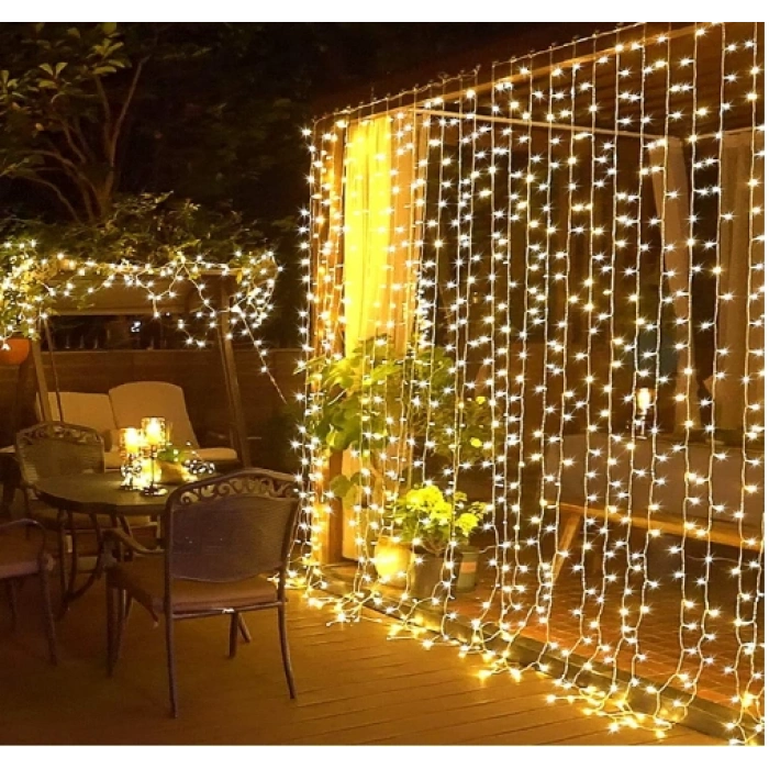 Perde Led  Sarı Işık 3 x 3