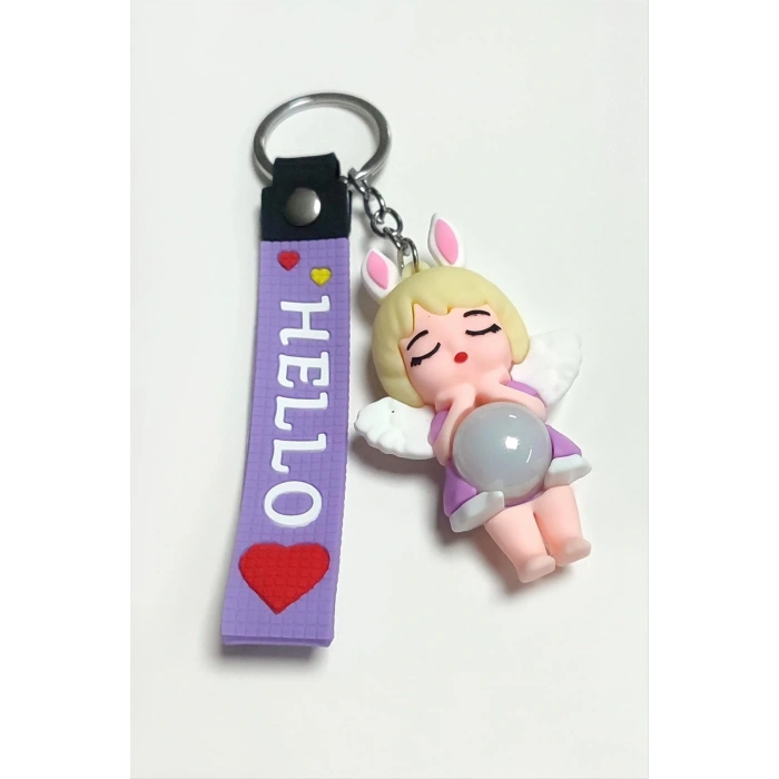 Peri Işıklı Silikon Anahtarlık