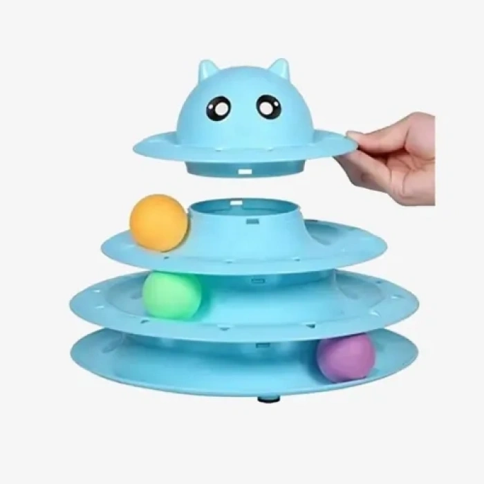 PetZoom Kedi Başlıklı 3 Katlı Kedi Oyuncağı