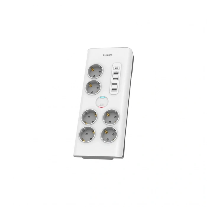 Phılıps Spn7060wa/62 6 Soket Akım Korumalı Priz 900 Joules 2mt Kablo 1xusb-c 15w Şarj 4xusb-a 20w (beyaz)(1923)